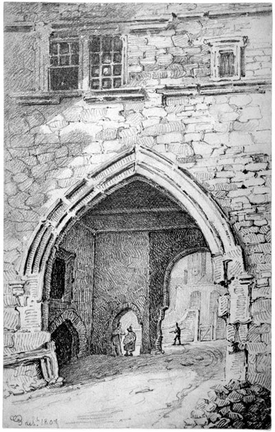 Vista de la Puerta del Rey Juan en la Abadía de San Salvador, Bermondsey, Londres, 1807 de George Shepherd