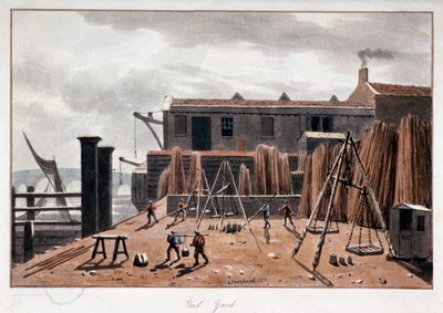 Vista del muelle Steelyard, Londres, 1811 de George Shepherd