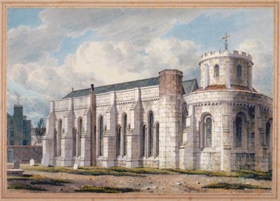 Vista de la Iglesia del Templo desde el cementerio, Ciudad de Londres de George Shepherd