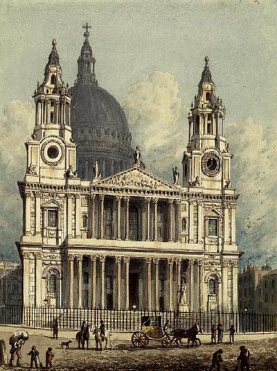 Fachada Oeste de la Catedral de San Pablo de George Shepherd