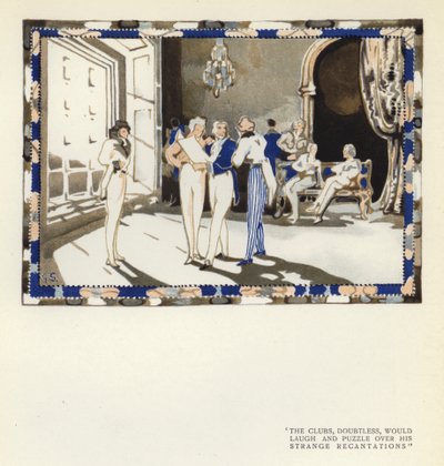 Ilustración para El Hipócrita Feliz de Max Beerbohm de George Sheringham