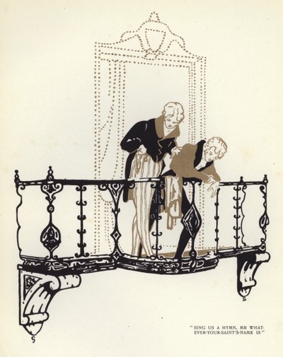 Ilustración para El Hipócrita Feliz de Max Beerbohm de George Sheringham