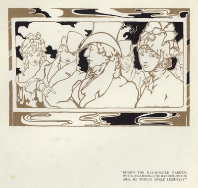Ilustración para El Hipócrita Feliz de Max Beerbohm de George Sheringham