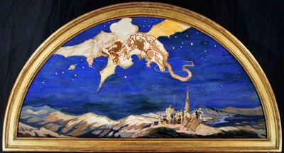 El dragón pasando sobre los viajeros de George Sheringham