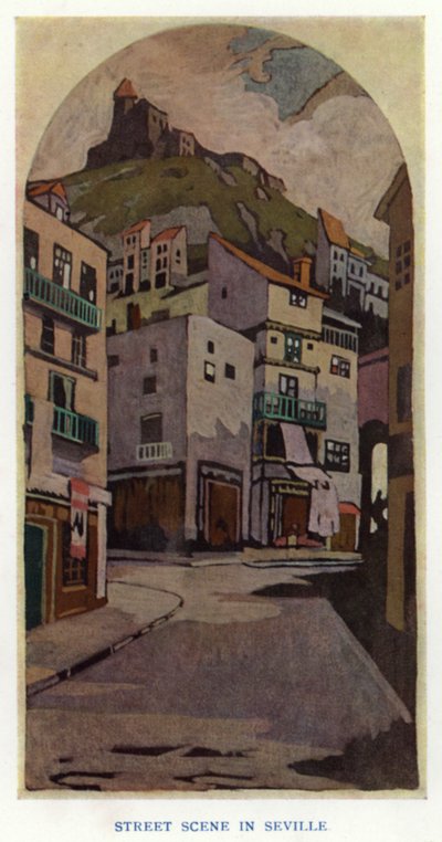 La Duenna de Sheridan: Escena callejera en Sevilla de George Sheringham