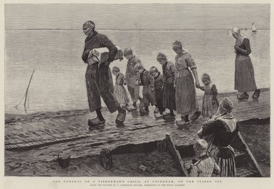El funeral de un niño pescador, en Volendam, en el Zuider Zee de George Sherwood Hunter