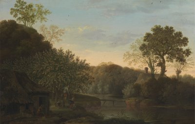 Un paisaje otoñal con recolectores de manzanas de George Smith