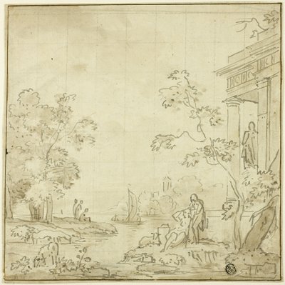 Escena portuaria con figuras, Templo de George Smith of Chichester