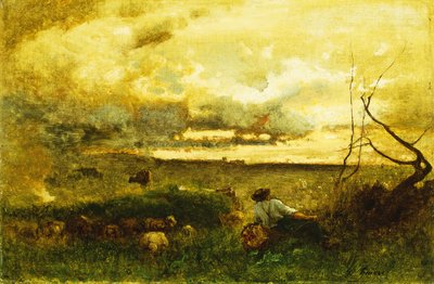Atardecer dorado de George Snr. Inness