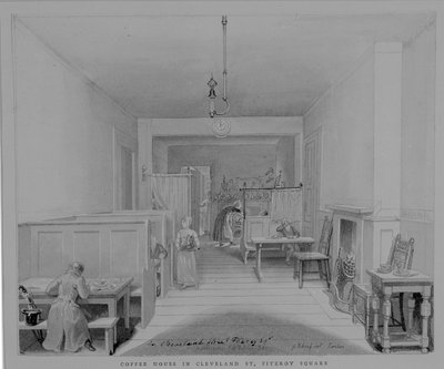 Cafetería en Cleveland Street, Fitzroy Square, Londres de George Snr Scharf