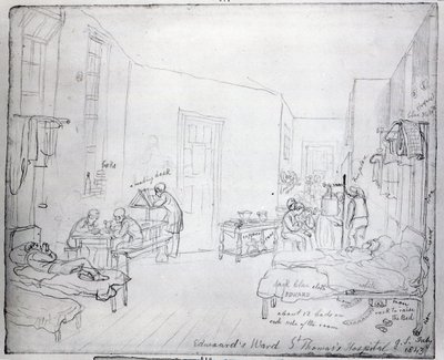 Sala de Edward, Hospital St. Thomas, Londres, 1843 de George Snr Scharf