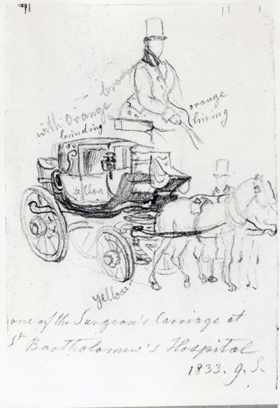 Carroza del Cirujano en el Hospital St. Bartholomew, Londres, 1833 de George Snr Scharf