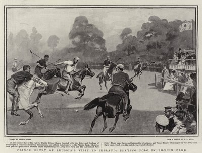 Visita del Príncipe Enrique de Prusia a Irlanda, jugando al polo en Phoenix Park de George Soper