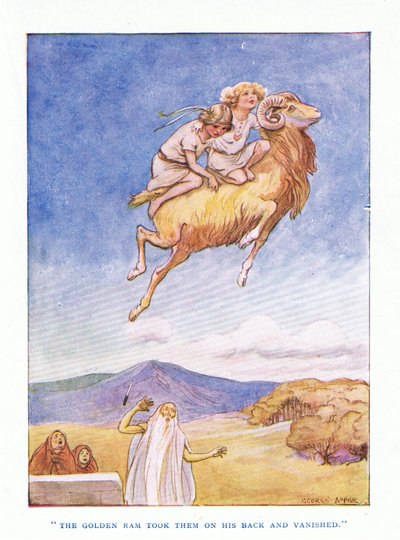 El carnero dorado los llevó en su espalda y desapareció, de Los Héroes publicado por George Allen y Unwin 1929 de George Soper