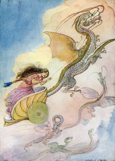 Teseo: "Medea llamó a su carro de dragones" de George Soper