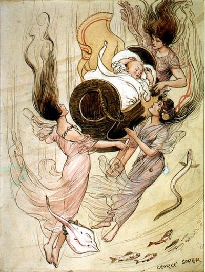 Tres sirenas y un bebé de George Soper