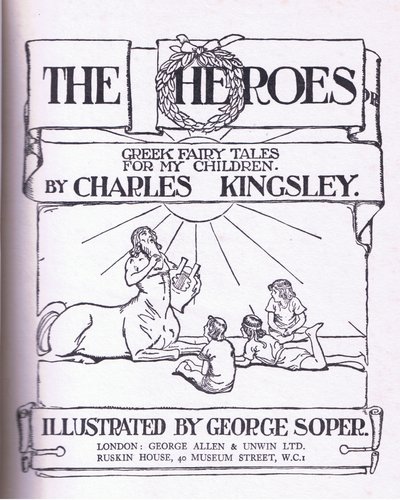 Diseño de la página del título, de Los Héroes publicado por George Allen y Unwin 1929 de George Soper