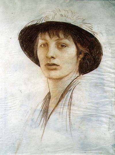 Niña con Sombrero de Plumas de George Spencer Watson