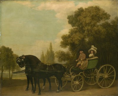 Un caballero conduciendo a una dama en un faetón, 1787 de George Stubbs