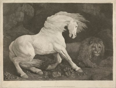Un caballo asustado por un león de George Stubbs