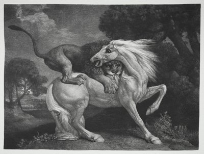 A Horse Attacked by a Lion de George Stubbs