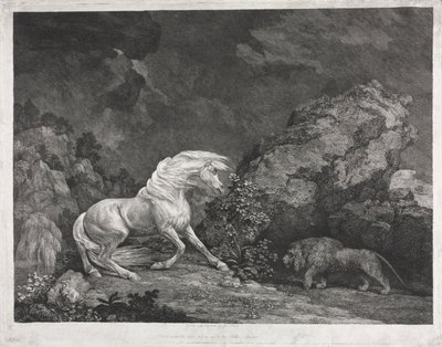 A Horse Frightened by a Lion de George Stubbs