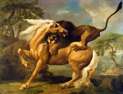 Un León Atacando un Caballo, c.1762 de George Stubbs