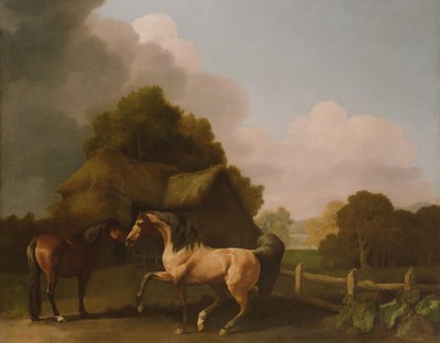 Un semental ruano y una yegua baya de George Stubbs