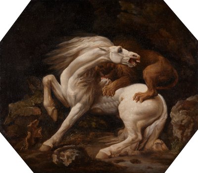 Caballo atacado por un león Episodio C, entre 1768 y 1769 de George Stubbs