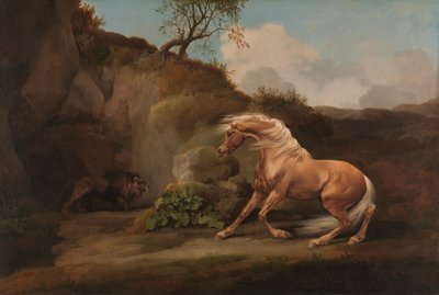 Caballo asustado por un león, entre 1762 y 1768 de George Stubbs