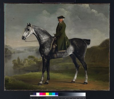 Joseph Smyth Esquire, Teniente del Bosque de Whittlebury, Northamptonshire, en un Caballo Gris Jaspeado, c.1762-64 de George Stubbs