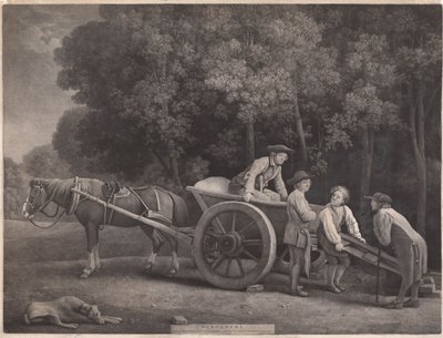 Trabajadores, grabado por el artista, pub. 1789 de George Stubbs