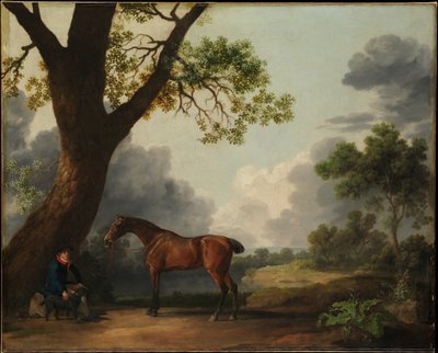 El caballo de caza del tercer duque de Dorset con un mozo de cuadra y un perro de George Stubbs