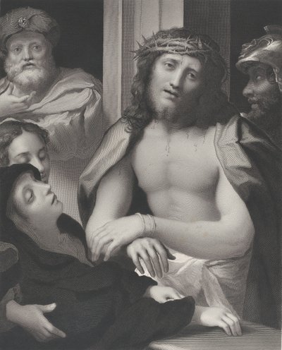 Ecce Homo, con Poncio Pilato detrás de él a la izquierda, la Virgen desmayada en la parte inferior izquierda de George Thomas Doo