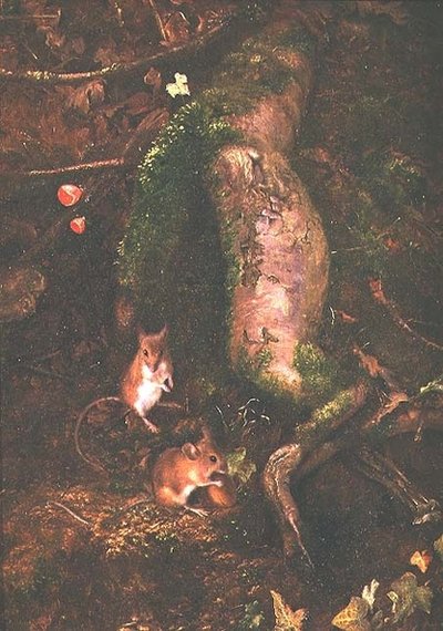 Ratones de Campo al Pie de un Árbol, 1876 de George Thomas Rope