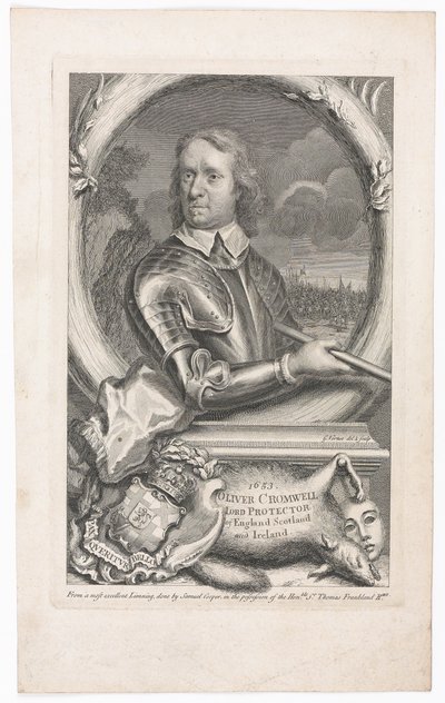 Oliver Cromwell Lord Protector de Inglaterra, Escocia e Irlanda, 1653 de George Vertue