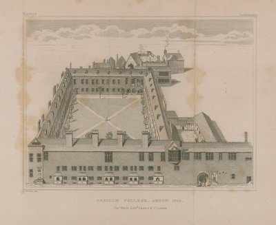 Vista aérea del Colegio Gresham de George Vertue