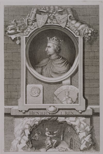 Enrique I (1068-1135) Rey de Inglaterra desde 1100, grabado por el artista de George Vertue