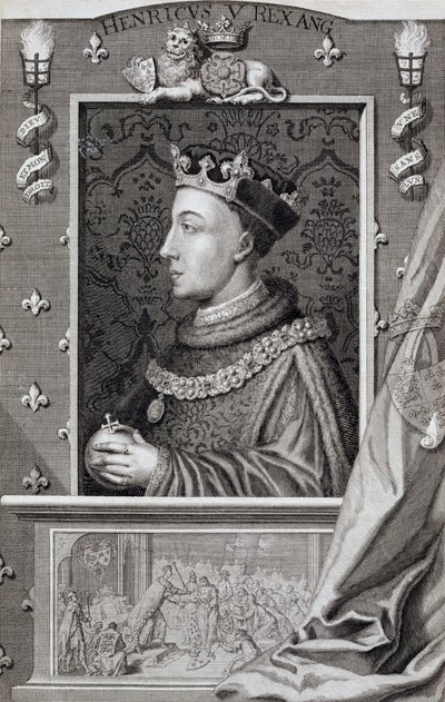 Enrique V (1387-1422), después de una pintura en el Palacio de Kensington de George Vertue
