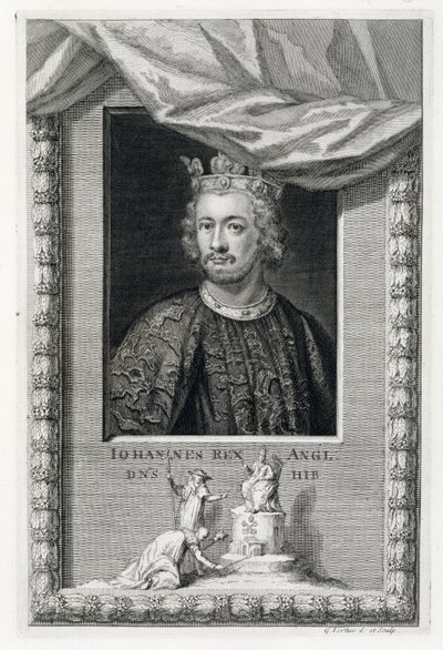 Juan (1167-1216) Rey de Inglaterra desde 1199, grabado por el artista de George Vertue