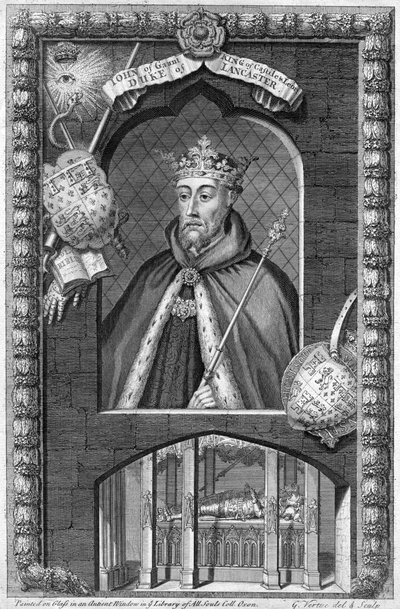 Juan de Gante, primer duque de Lancaster, siglo XVIII de George Vertue