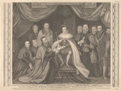 El rey Eduardo VI presenta la Carta de Bridewell a Sir George Barnes de George Vertue