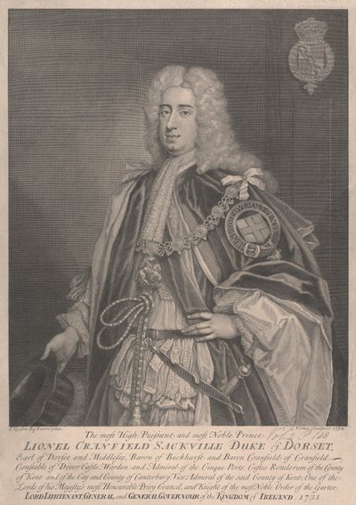 Lionel Cranfield Sackville, I Duque de Dorset de George Vertue