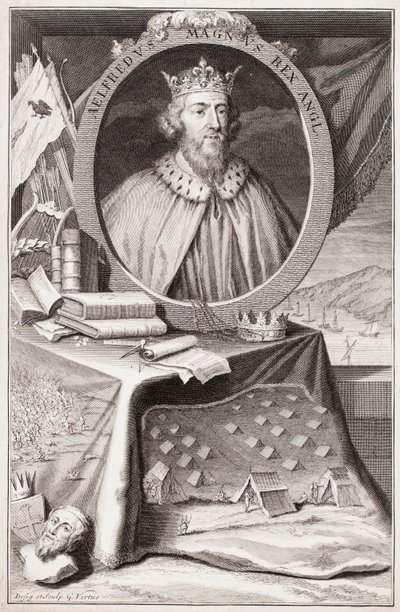 Retrato de Alfredo el Grande de George Vertue