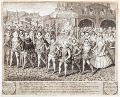 Procesión Real de la Reina Isabel I, c. 1580-1744 de George Vertue