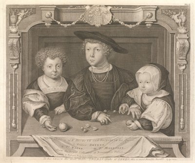 Tres hijos del rey Enrique VII e Isabel de York, su reina de George Vertue