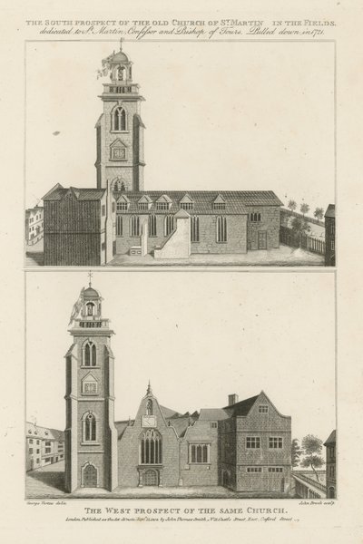 Dos perspectivas de St Martin in the Field de George Vertue