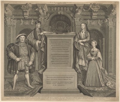 Enrique VII y la familia de Enrique VIII en el Palacio de Whitehall de George Vertue after Hans Holbein the Younger