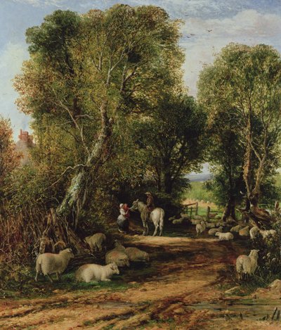 Escena pastoral con ovejas de George Vicat Cole