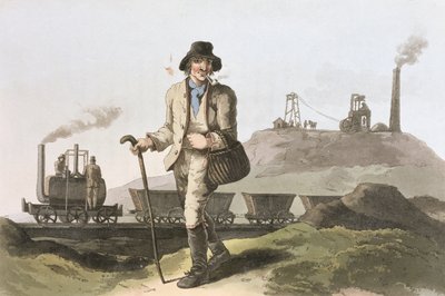 Locomotora Blenkinsop en la mina de Middleton cerca de Leeds, de 